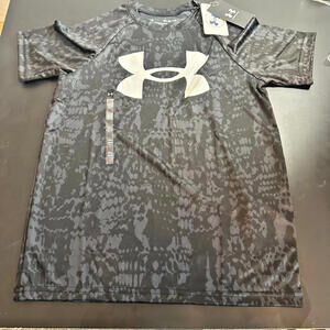 Under Armour Boy's UA Tech Big Logo Short Sleeve Shirt BL1 Multi Grey Medium NWT